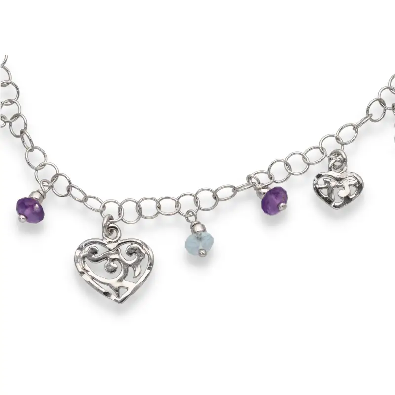 Bracciale oro bianco con pendenti miniatura 2