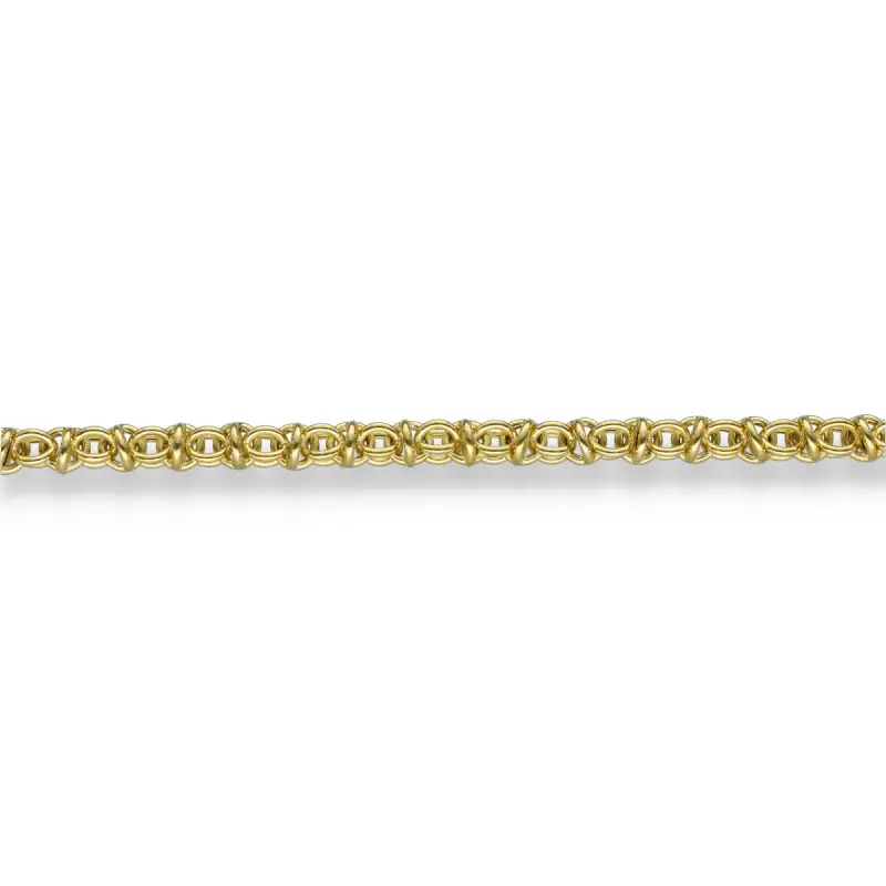 Bracciale oro giallo maglia bizantina miniatura 3