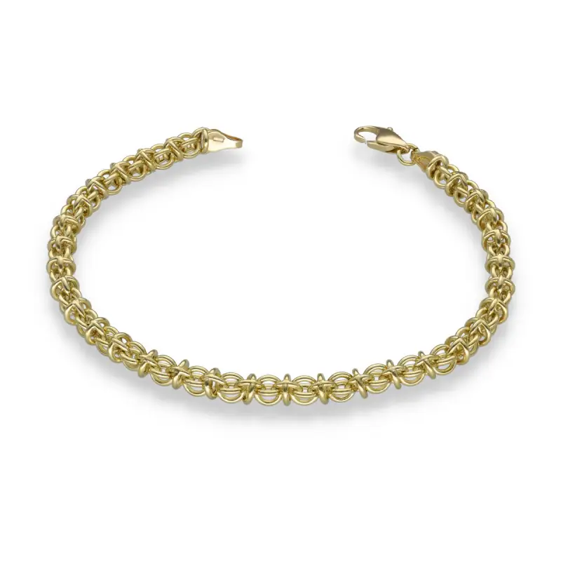 Bracciale oro giallo maglia bizantina