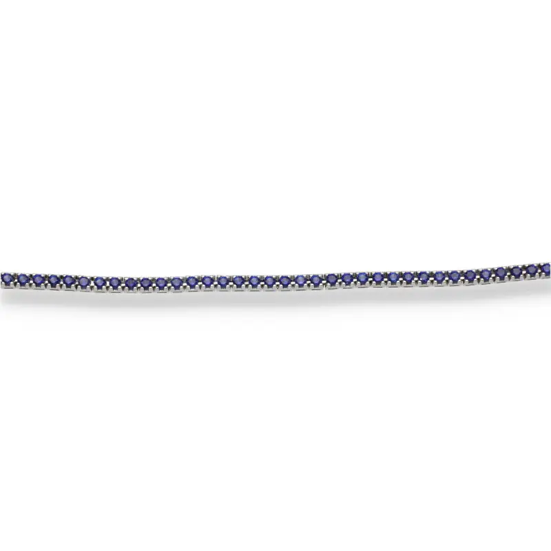 Bracciale Tennis in oro e zaffiri miniatura 2