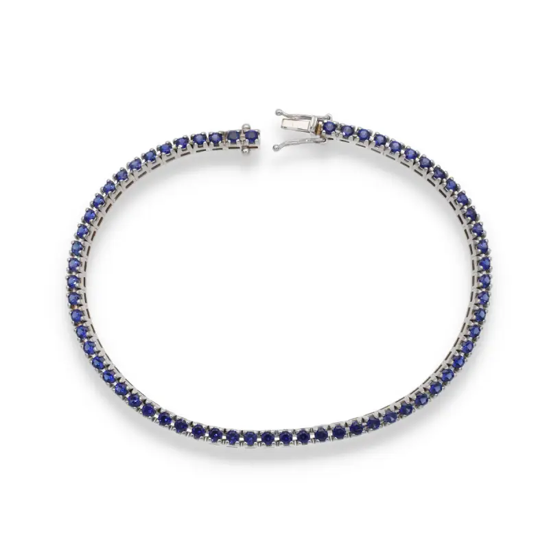 Bracciale Tennis in oro e zaffiri