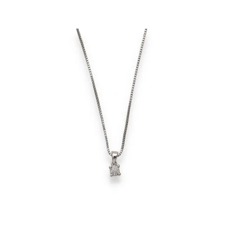 Catena punto luce in oro bianco18kt