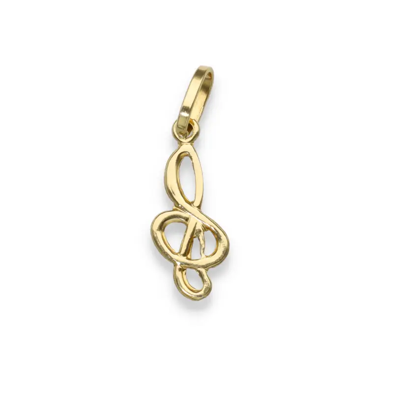 Ciondolo chiave di violino in oro giallo