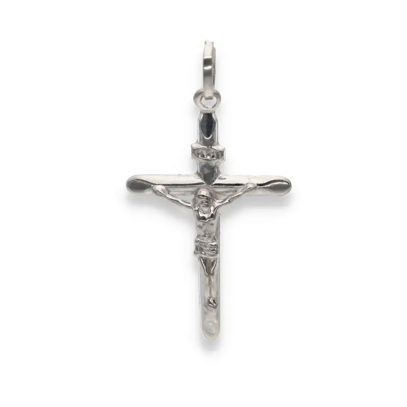 *Ciondolo Crocifisso in oro bianco 18 kt miniatura 2