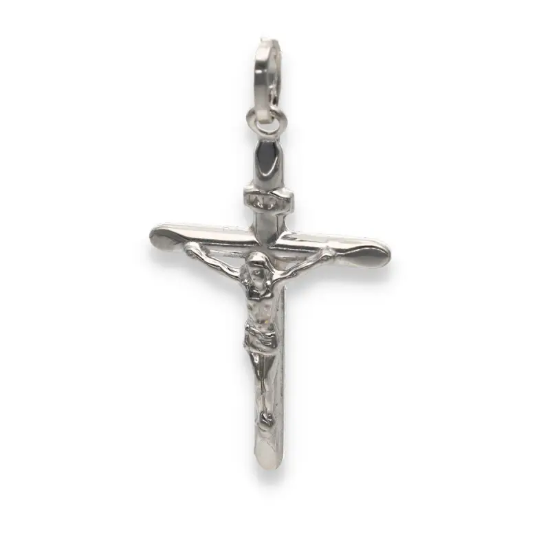 *Ciondolo Crocifisso in oro bianco 18 kt miniatura 3