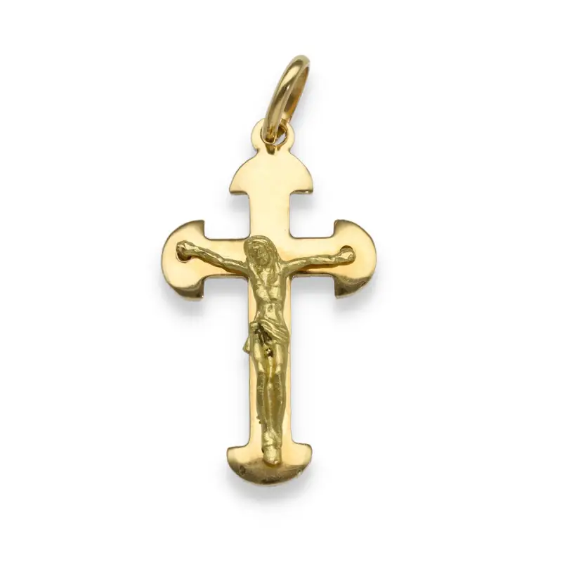 Ciondolo crocifisso in oro giallo con Gesè in croce