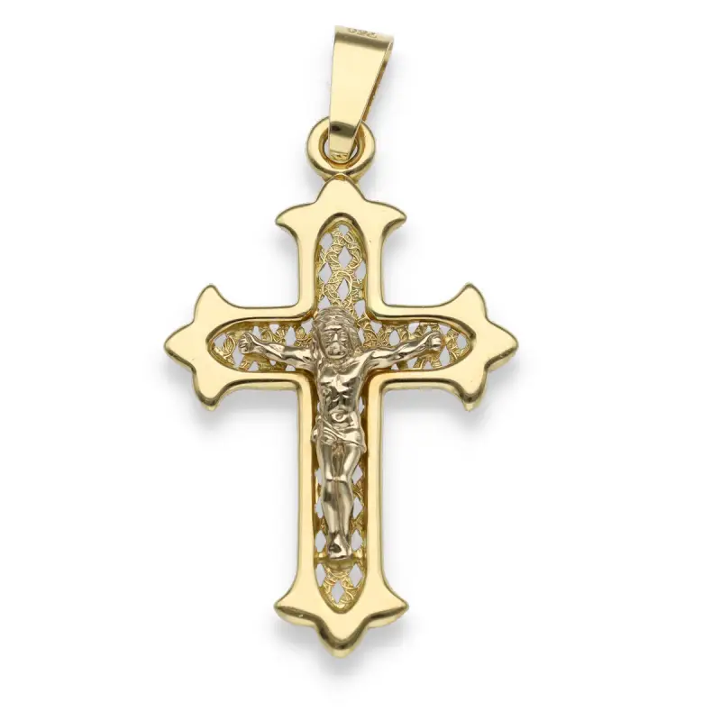 Crocifisso a ciondolo in oro giallo