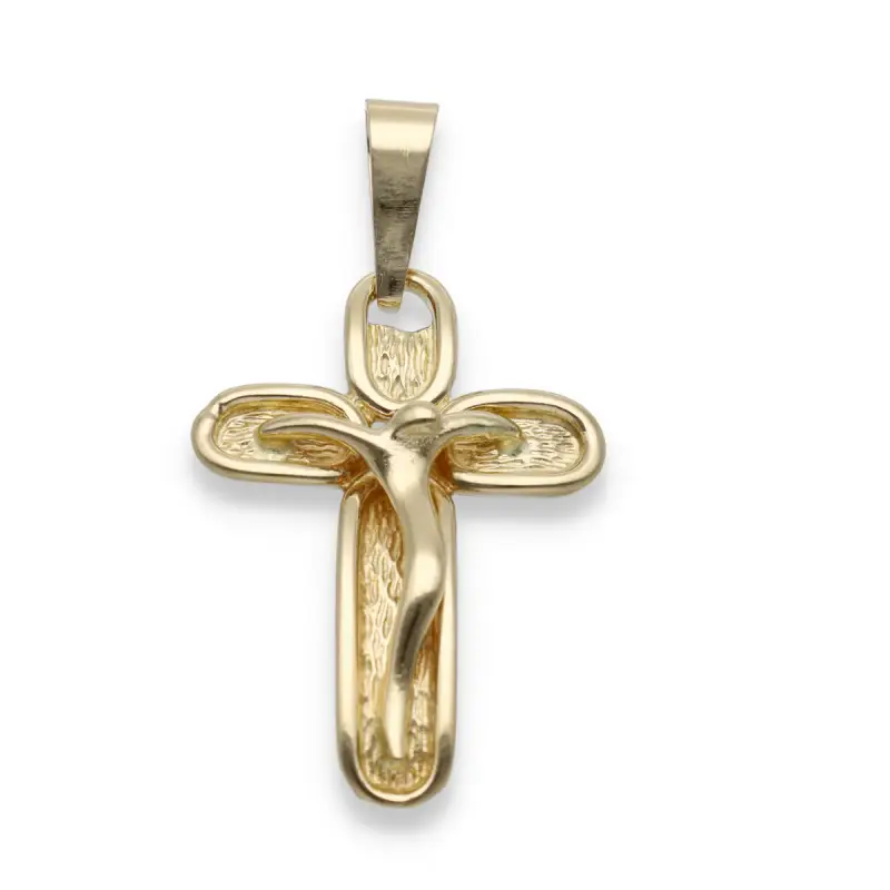 Crocifisso in oro giallo con Gesù in rilievo