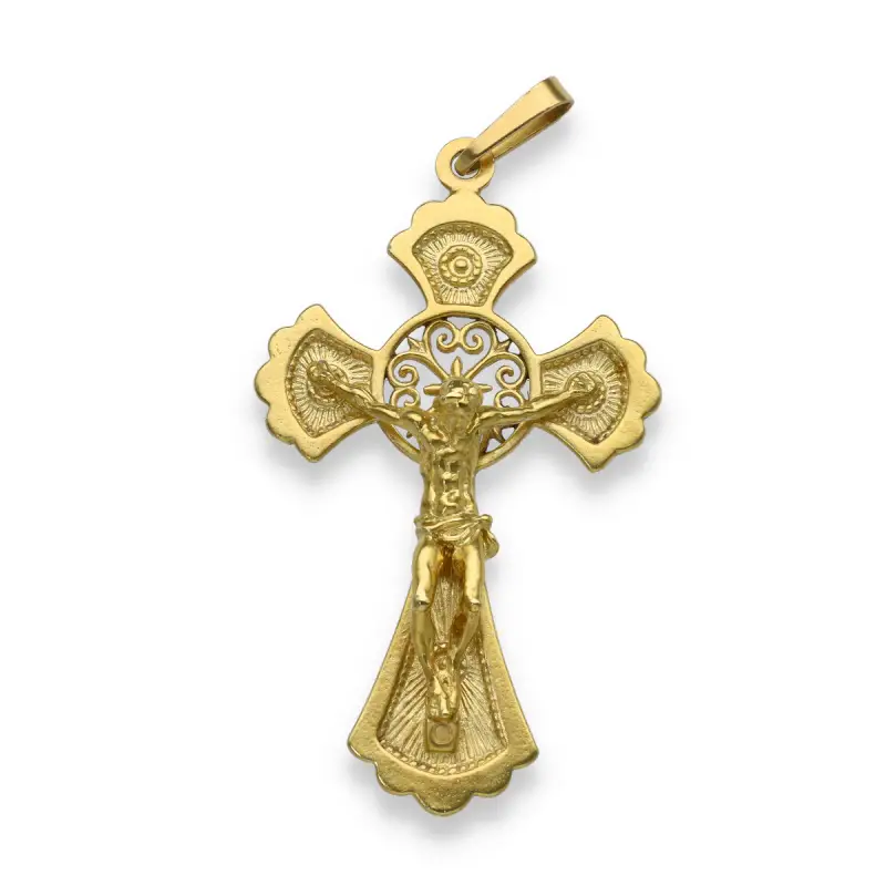 Crocifisso pettorale in oro giallo 18kt