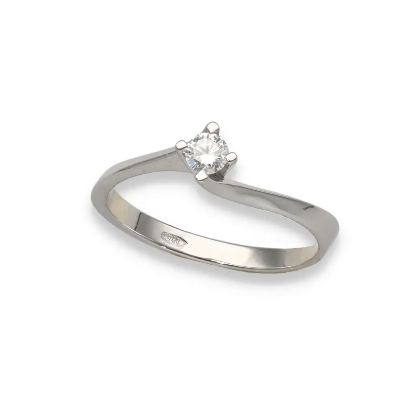 "Solitario oro bianco e diamante" miniatura 2