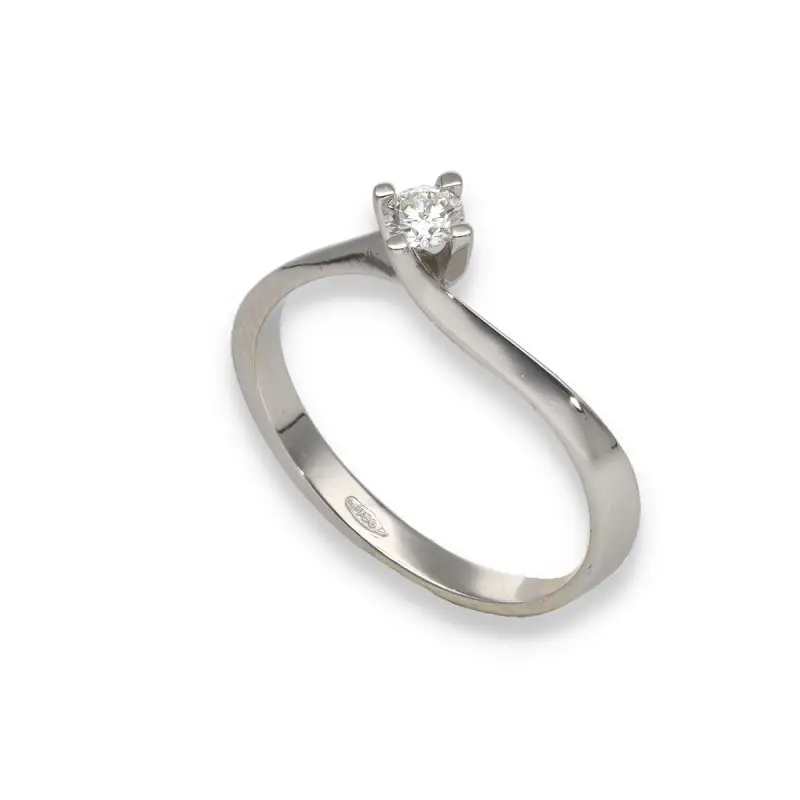 "Solitario oro bianco e diamante" miniatura 3