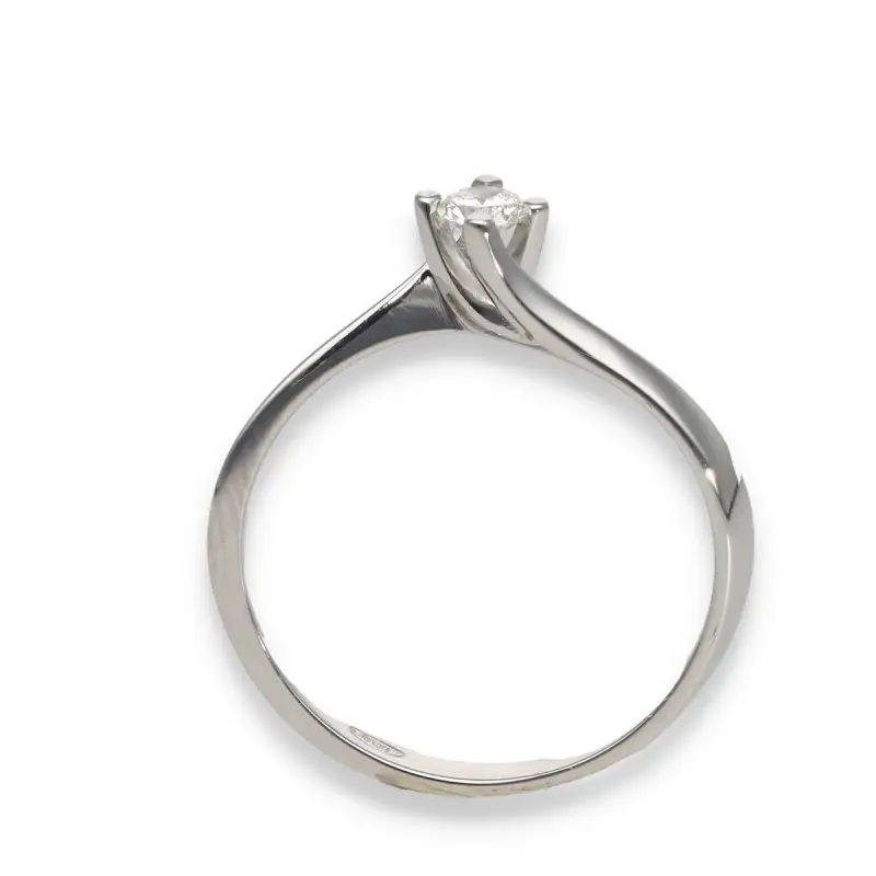 "Solitario oro bianco e diamante"
