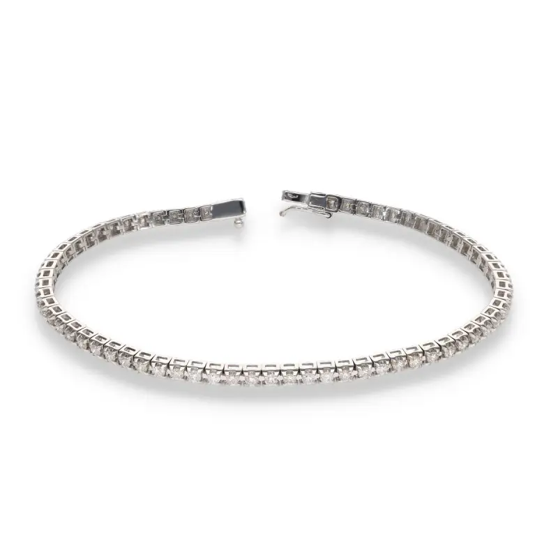 Tennis classico in oro bianco e zirconi miniatura 2