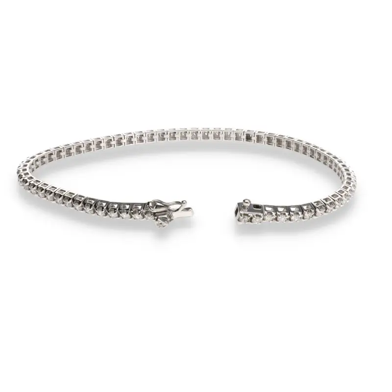 Tennis classico in oro bianco e zirconi miniatura 3