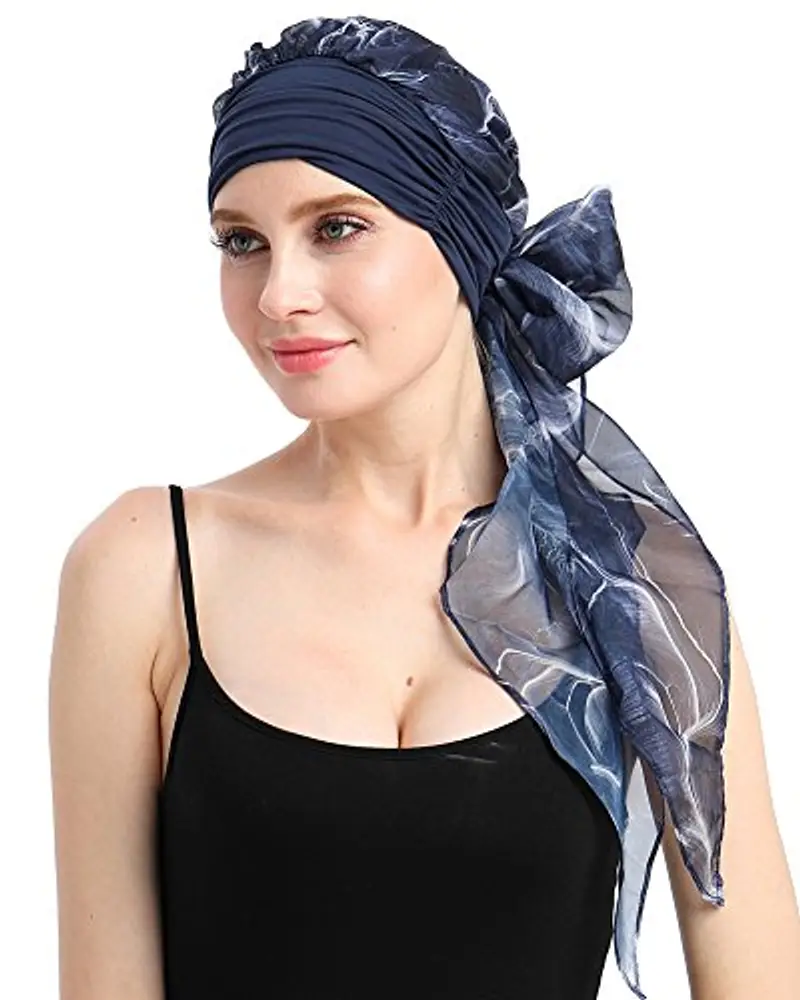 la chemio Cappello Beanie Sciarpa bambù Turbante Copricapo per Il Tessuto Leggero Senza Problemi miniatura 2