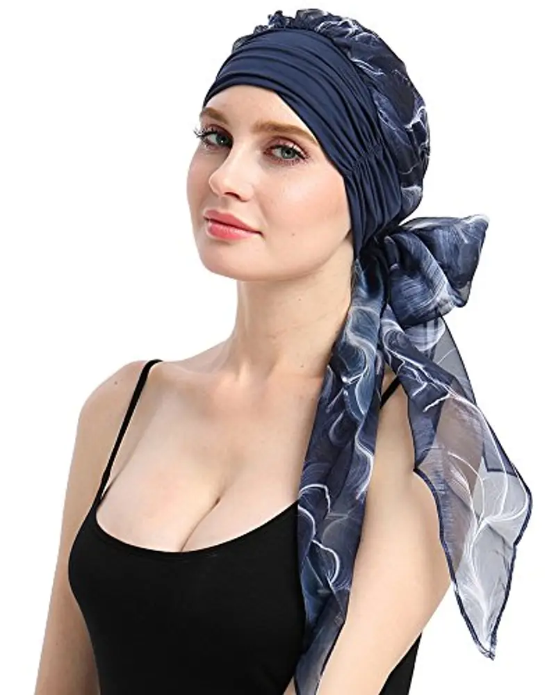 la chemio Cappello Beanie Sciarpa bambù Turbante Copricapo per Il Tessuto Leggero Senza Problemi miniatura 3