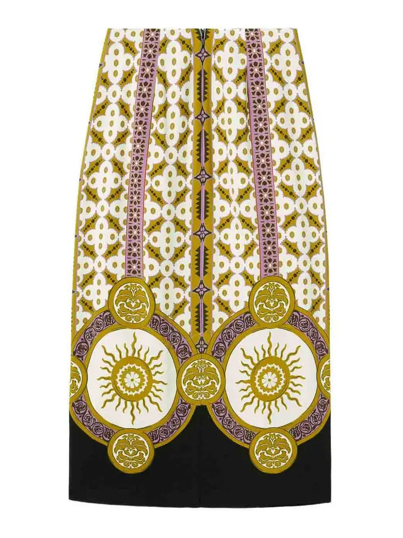 Gonna a tubino fantasia Bianco