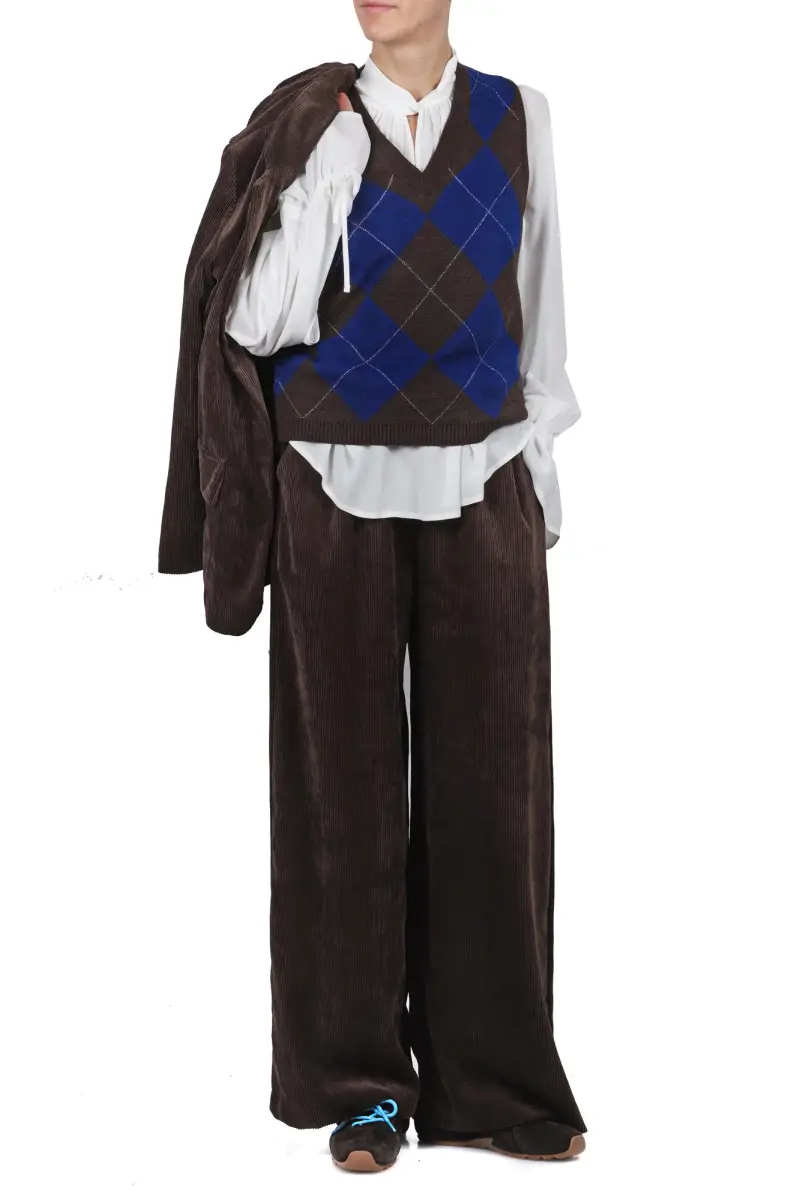 Gilet - 461397 - Blu/Marrone miniatura 2