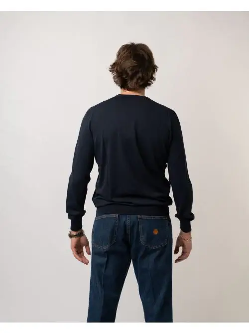 Girocollo Cotone Blu miniatura 3