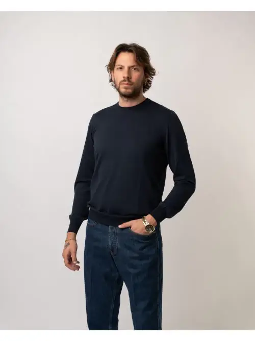 Girocollo Cotone Blu