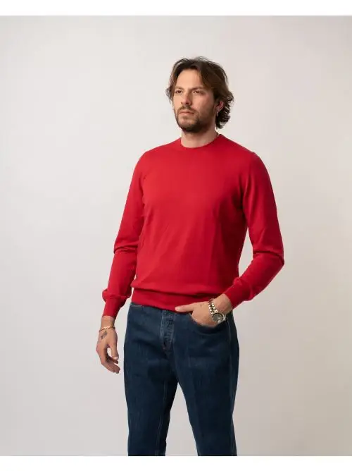 Girocollo Cotone Rosso miniatura 2