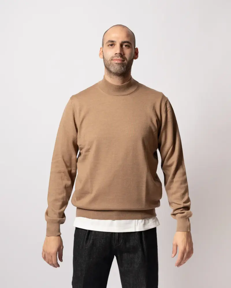 Lupetto Merinos Cammello Beige miniatura 2