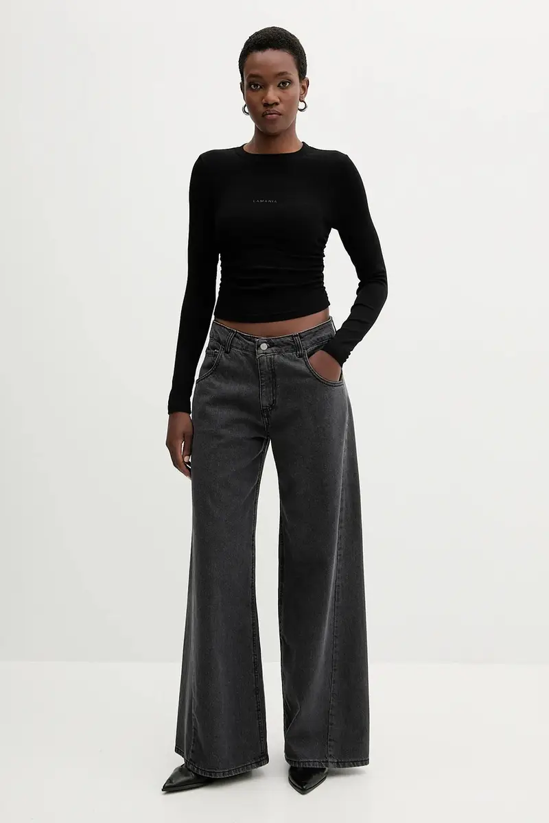 camicia a maniche lunghe Nero miniatura 2