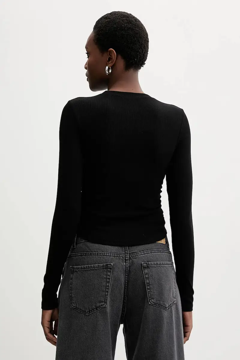 camicia a maniche lunghe Nero miniatura 3