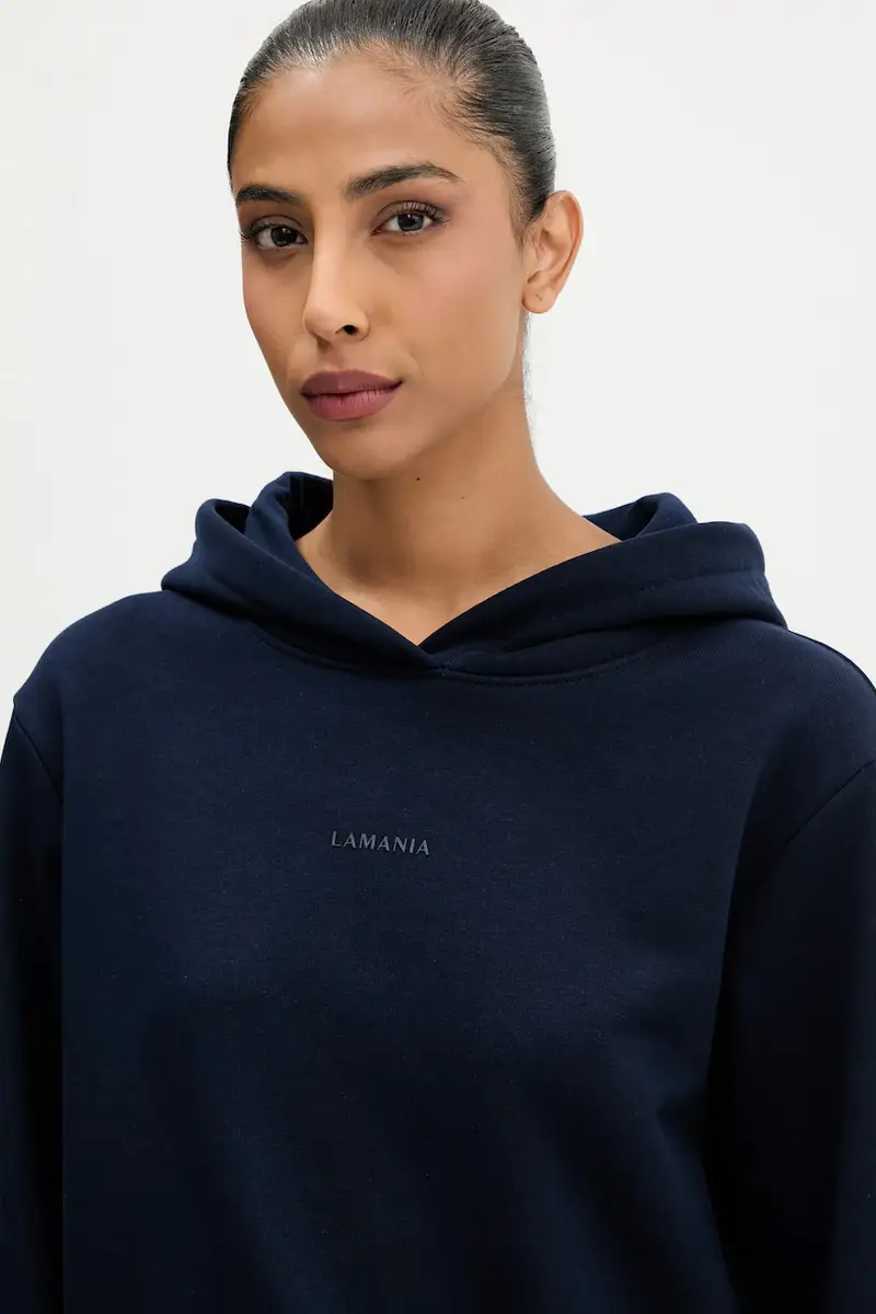 felpa ALI donna colore marrone con cappuccio ALI Blu navy miniatura 4