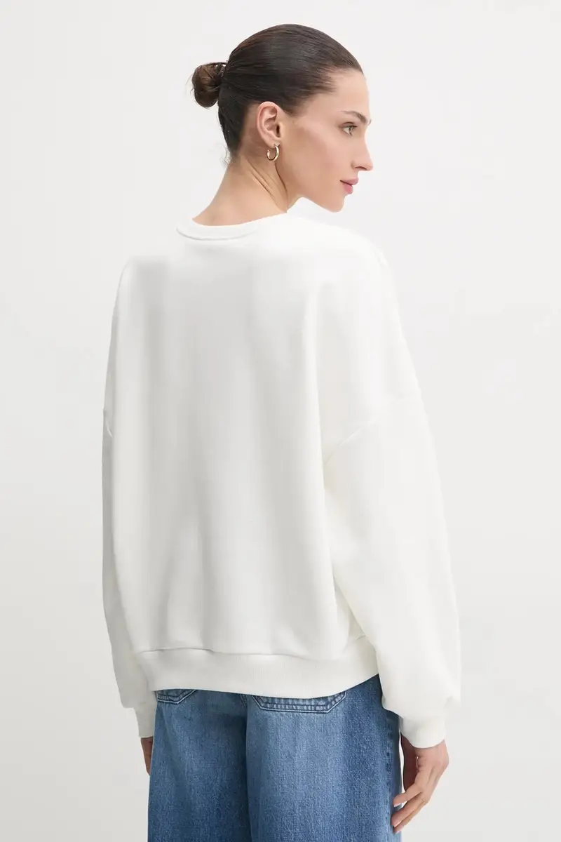 felpa donna colore bianco con applicazione URBAN miniatura 3