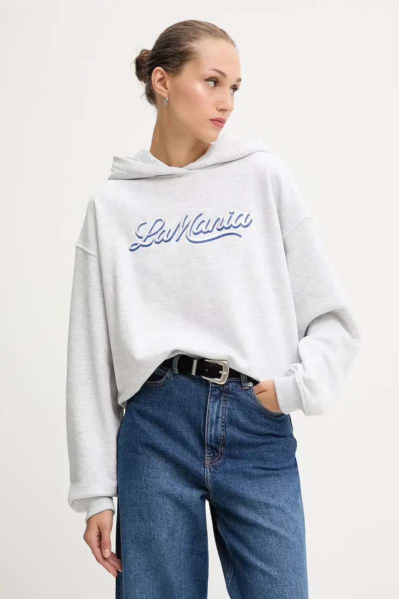 felpa LUMA donna colore grigio con cappuccio LUMA