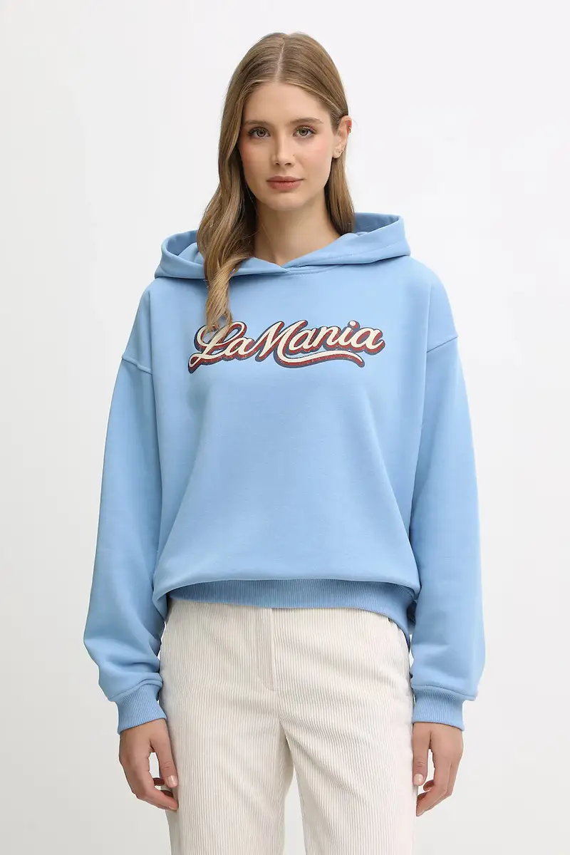 felpa TAE donna colore blu con cappuccio TAE