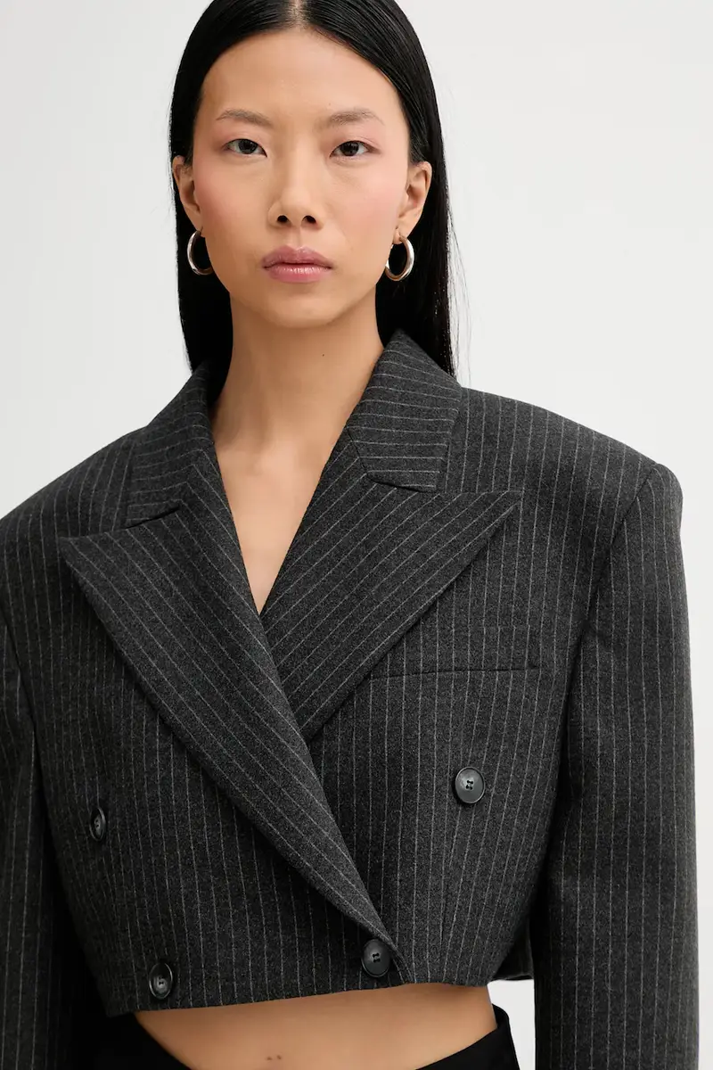 La Mania Giacca Doppiopetto Grigio miniatura 4