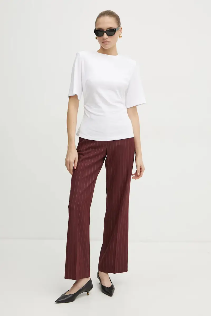 pantaloni DEVIN donna colore rosso DEVIN miniatura 2