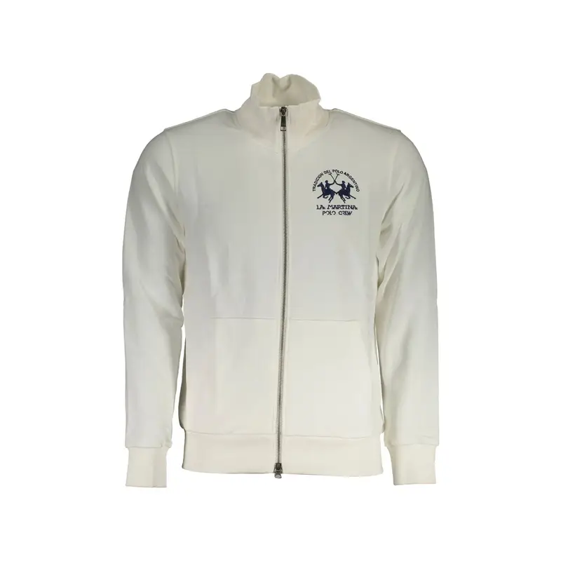 La Martina Felpa Uomo Bianca con Ricamo