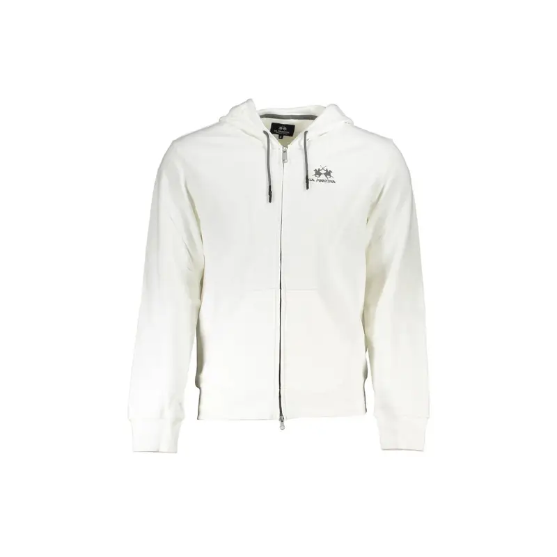 Felpa Maniche Lunghe Uomo Bianca Zip Bianco