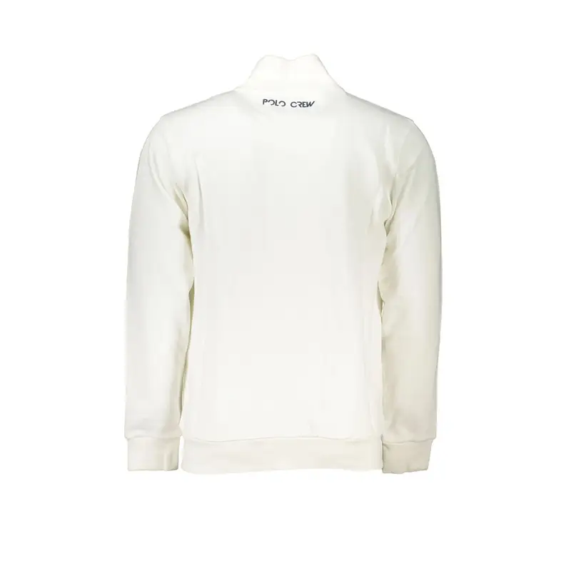 Felpa Maniche Lunghe Uomo Bianca Zip Ricamo Bianco miniatura 2
