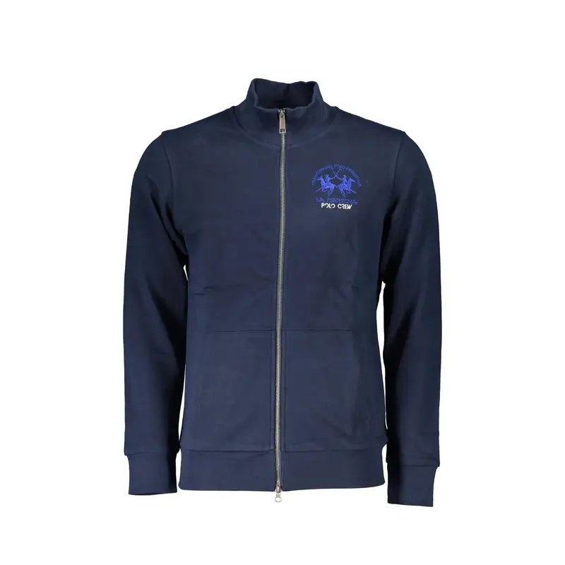 Felpa Maniche Lunghe Uomo Blu Ricamo