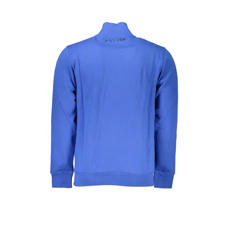 Felpa Maniche Lunghe Uomo Blu Zip miniatura 2