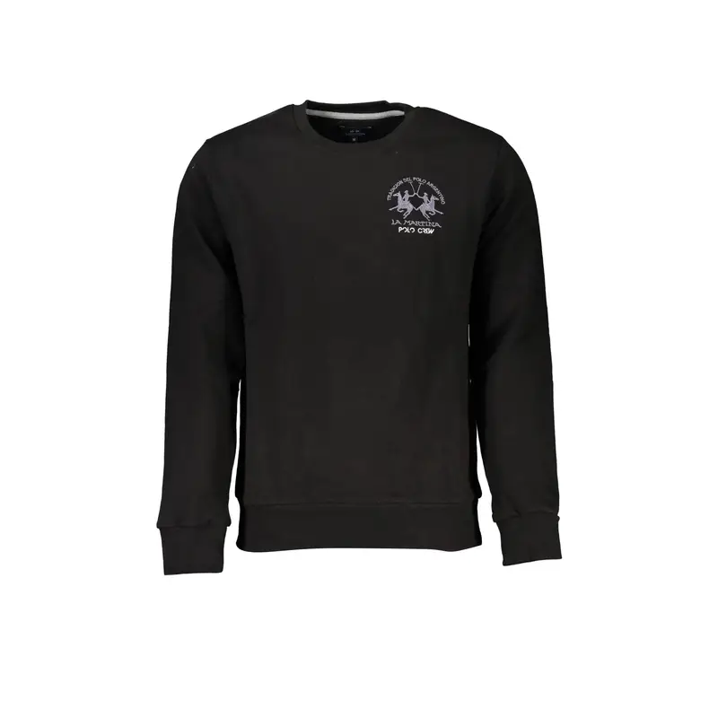 Felpa Maniche Lunghe Uomo Nera Ricamo Nero