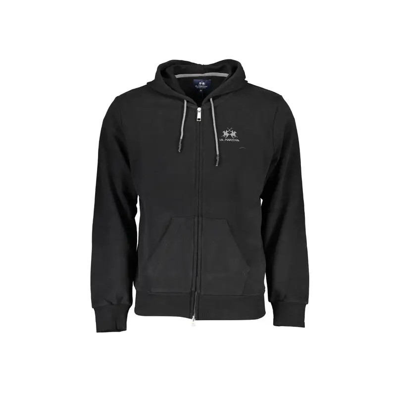 Felpa Maniche Lunghe Uomo Nera Zip Nero