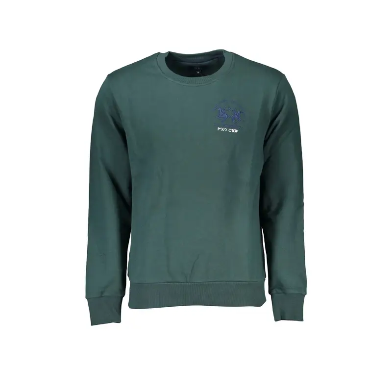 Felpa Maniche Lunghe Uomo Verde Ricamo