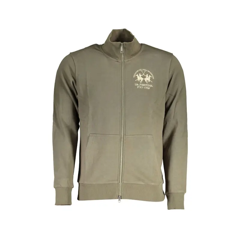 Felpa Maniche Lunghe Uomo Verde Zip