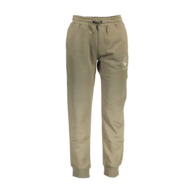 La Martina Pantaloni Uomo Verde con Ricamo