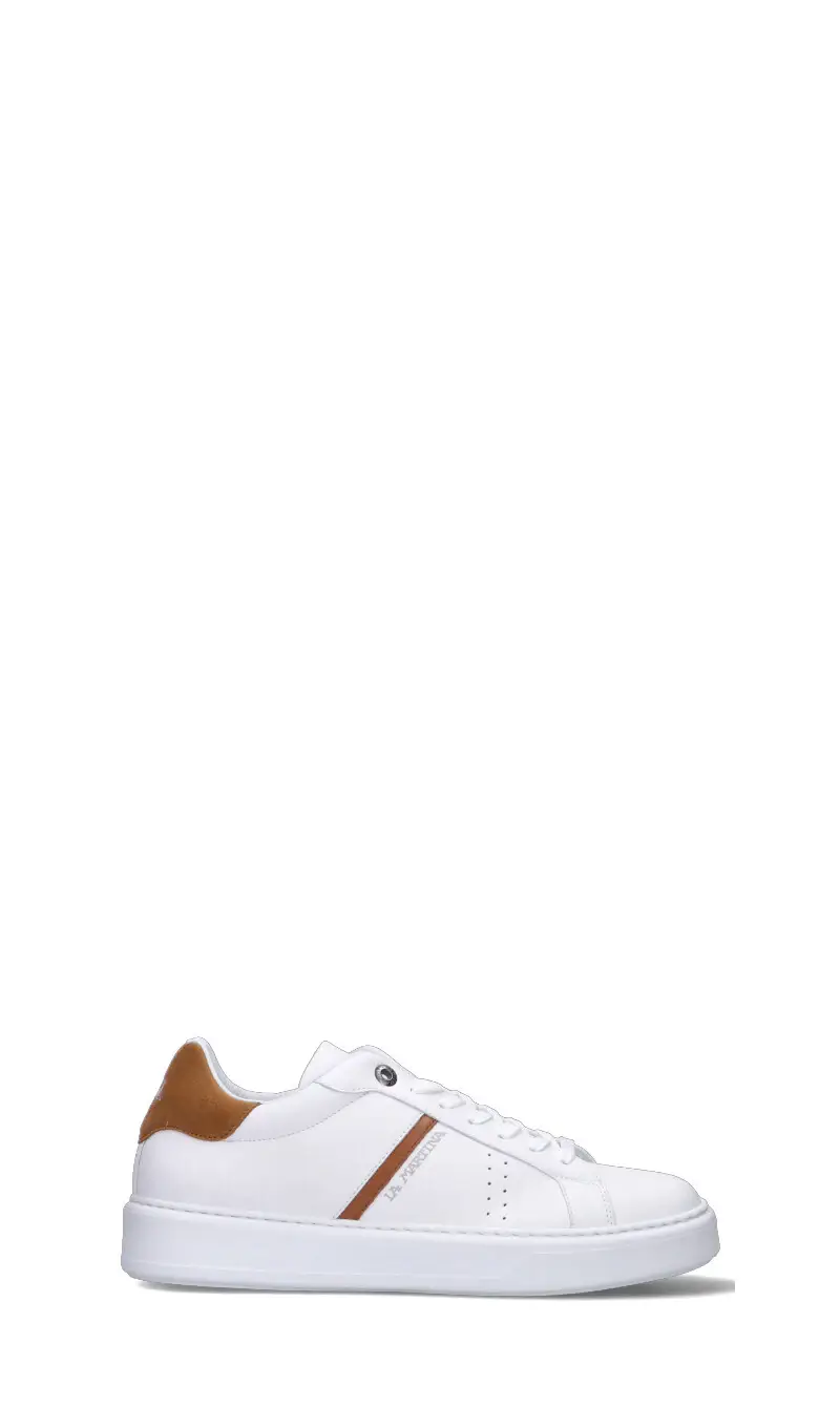 Sneaker uomo bianca/cuoio in pelle Vario
