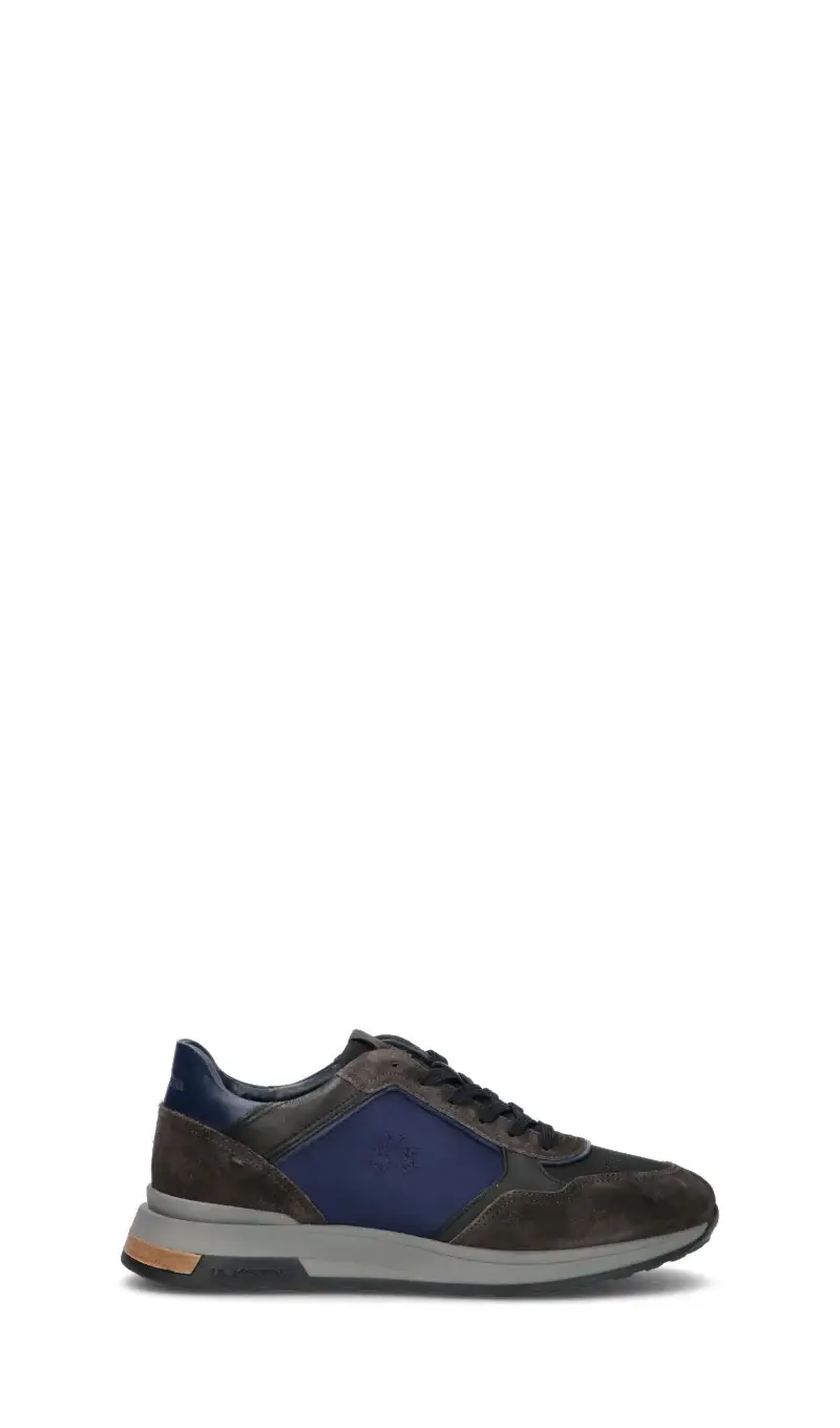 Sneaker uomo grigia/blu in suede Vario