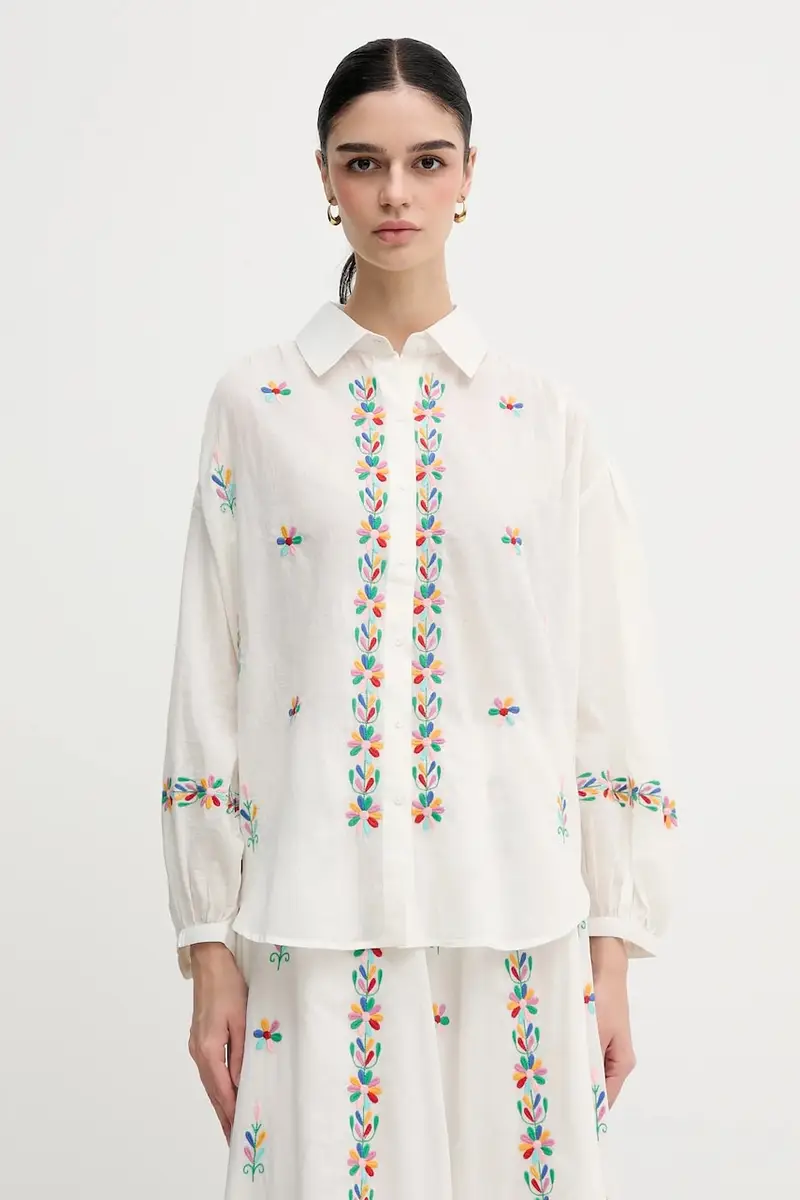 camicia in cotone CHEN donna colore beige CHEN