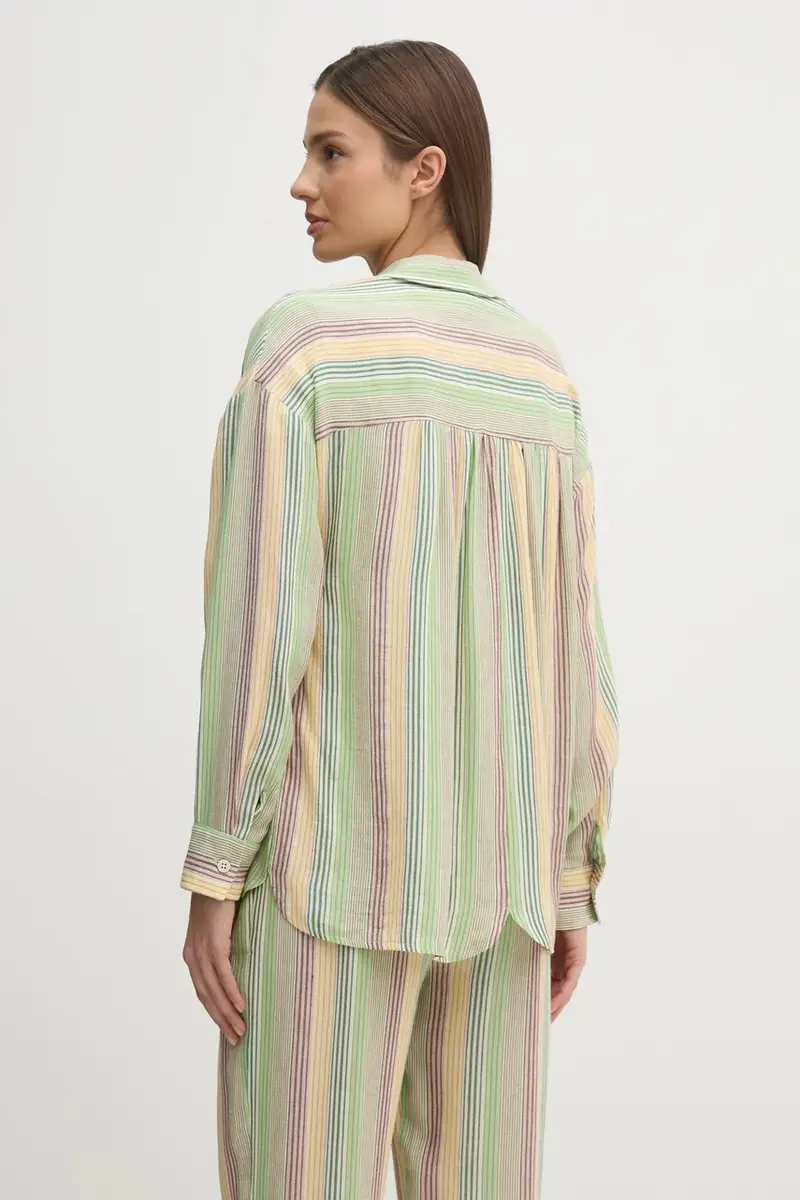 camicia in lino misto CHARLENE donna colore verde CHARLENE miniatura 3