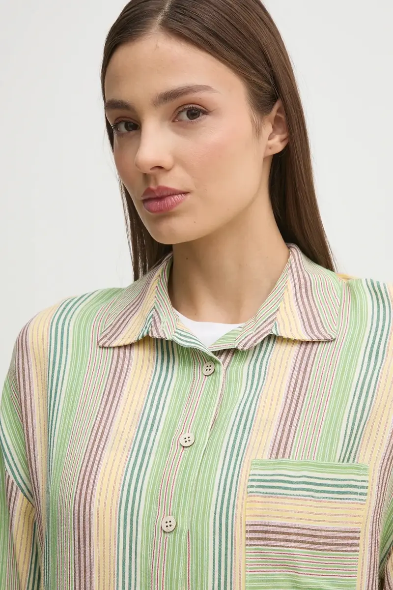 camicia in lino misto CHARLENE donna colore verde CHARLENE miniatura 4