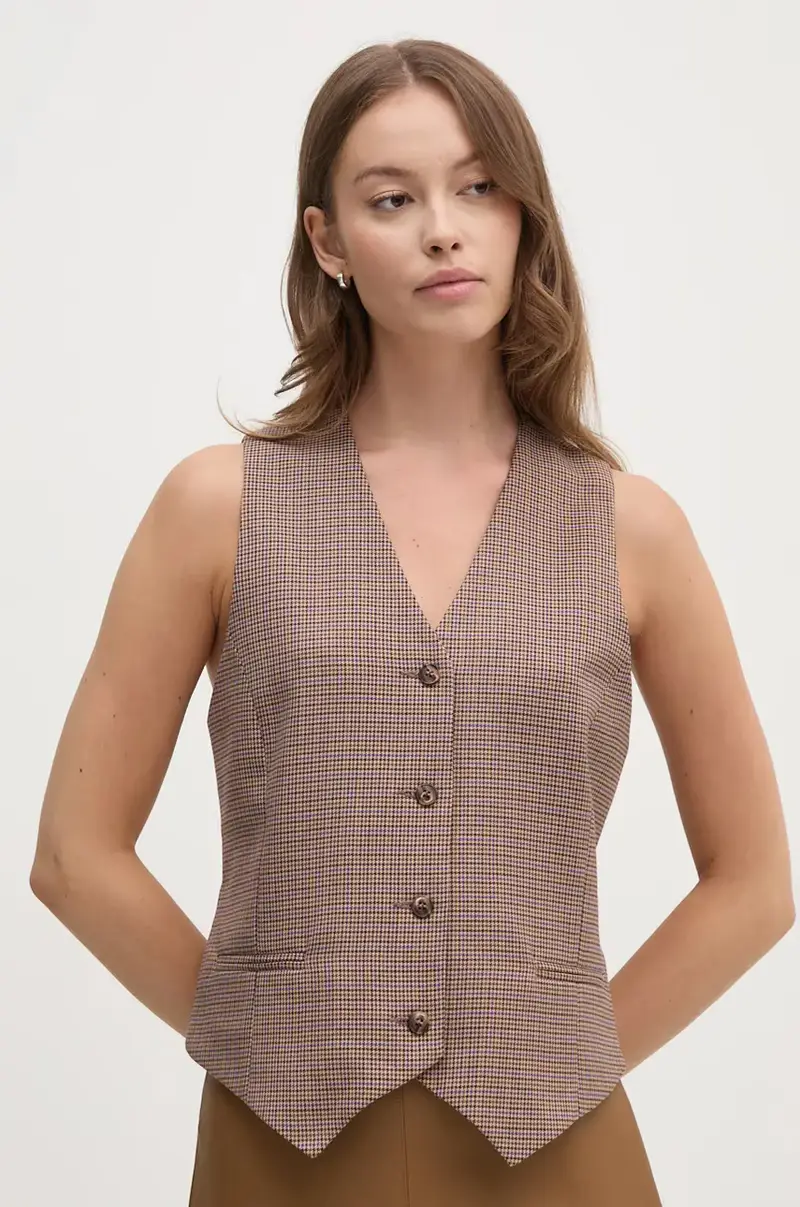 gilè con aggiunta di lana PFGRATIFIANT colore beige PFGRATIFIANT